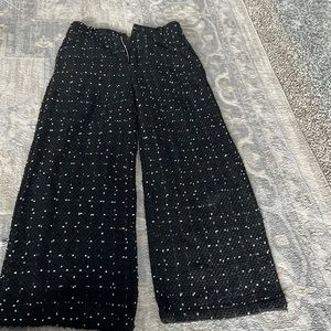 Black tweed wide leg crop pants size medium